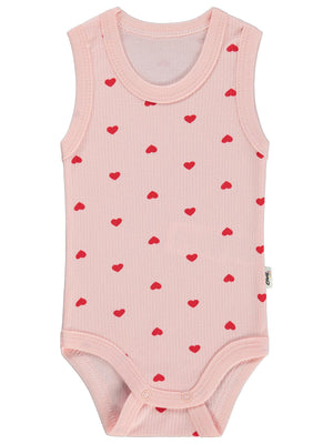 Civil Baby Kalp Empirme 0-3 Yaş Çıtçıtlı Badi - Pembe