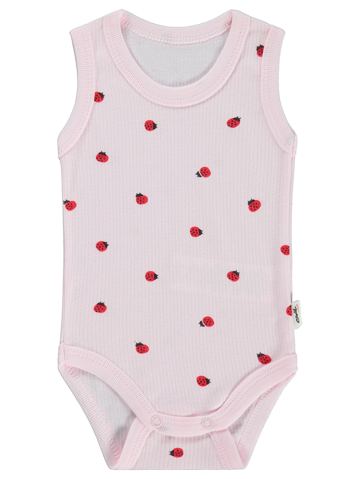 Civil Baby Uğur Böceği Empirme 0-3 Yaş Çıtçıtlı Badi - Pembe