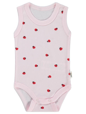 Civil Baby Uğur Böceği Empirme 0-3 Yaş Çıtçıtlı Badi - Pembe