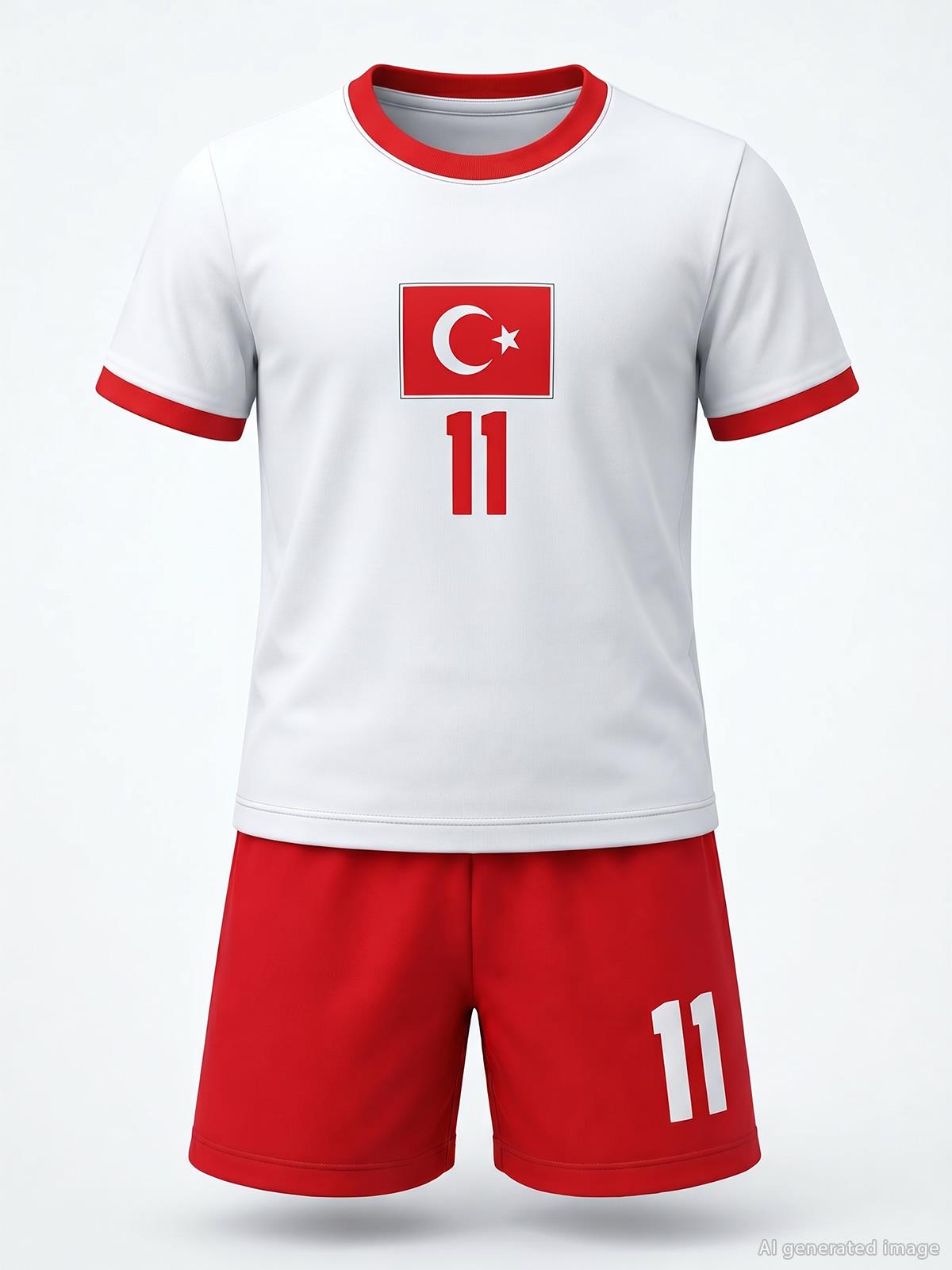Civil Boys Türkiye Baskılı 2’li 2-5 Yaş Takım - Pamuk Forma - Beyaz