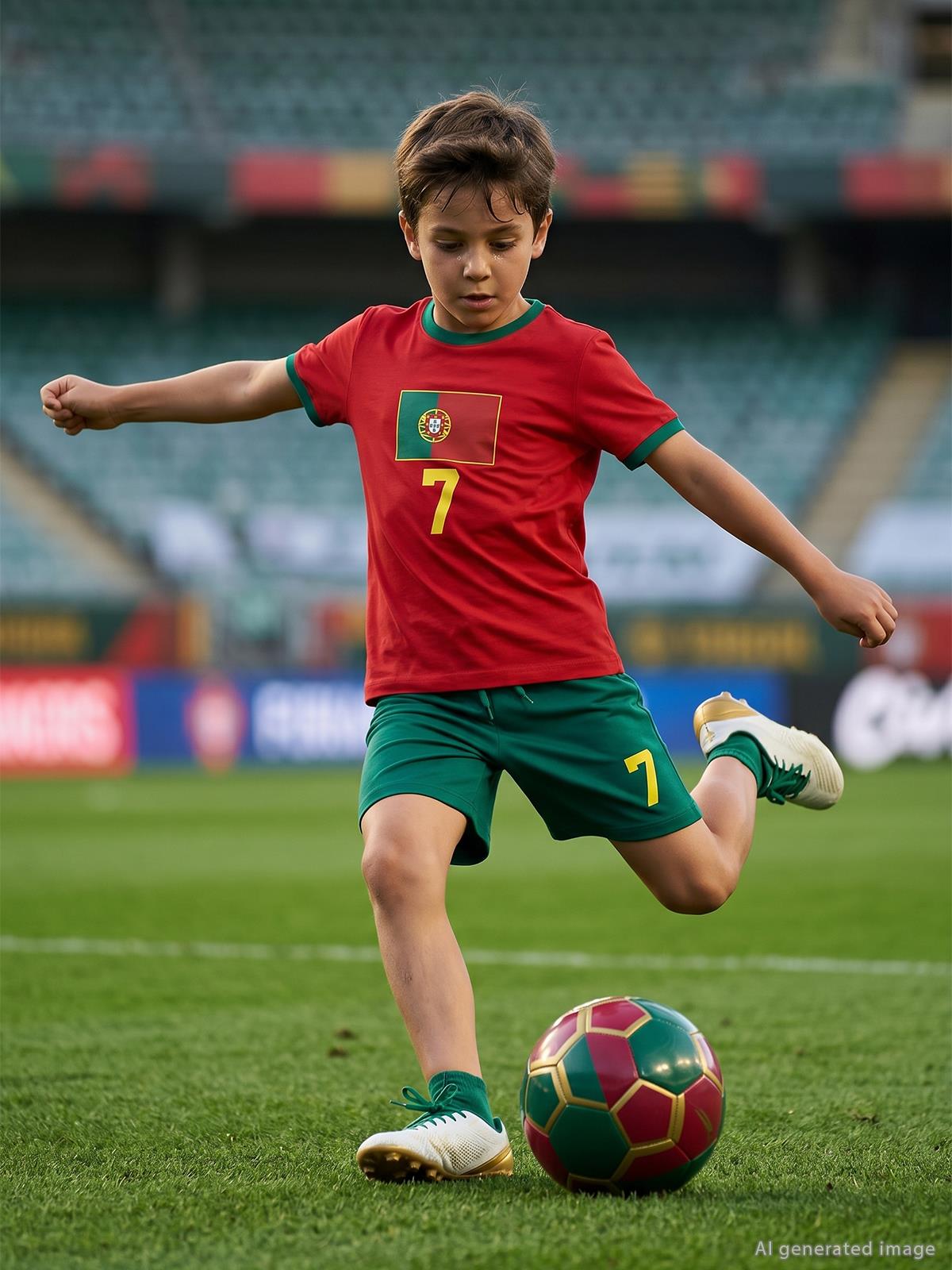 Civil Boys Portugal Baskılı 2'li 6-9 Yaş Takım - Pamuk Forma - Kırmızı