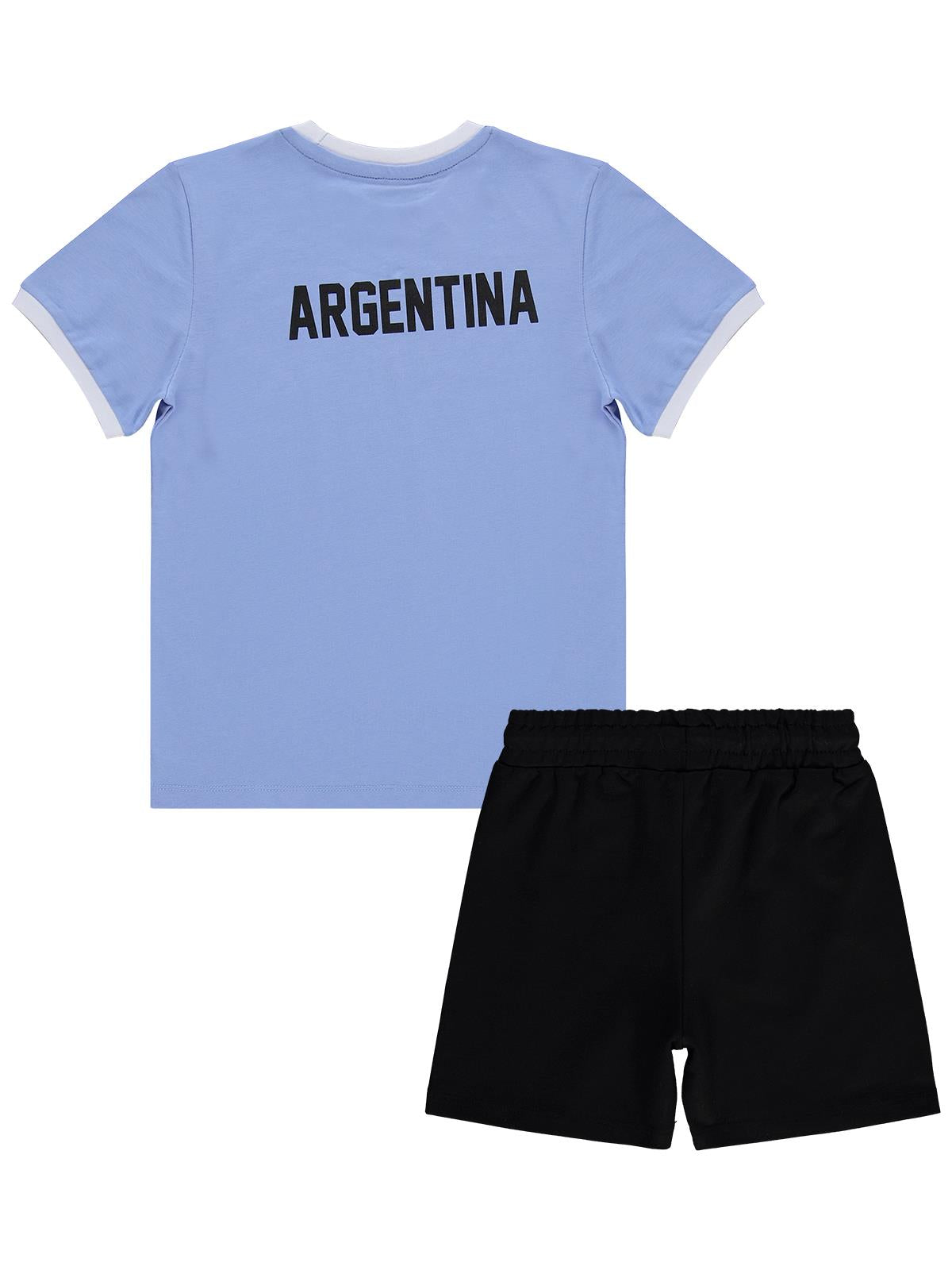 Civil Boys Argentina Baskılı 2'li 6-9 Yaş Takım - Pamuk Forma - Mavi