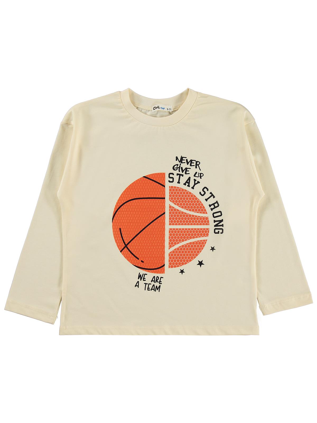 Civil Boys Stay Top Baskılı 6-9 Yaş Sweatshirt Km - Ekru