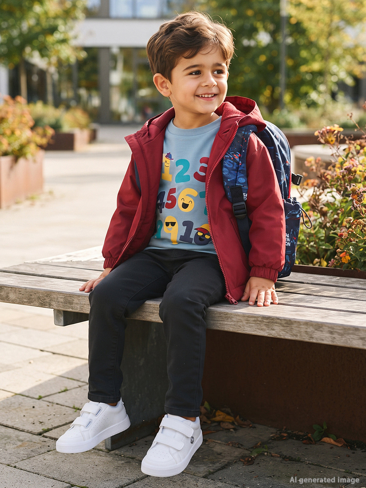 Civil Boys İçi Polarlı Basic 2-5 Yaş Yağmurluk - Bordo