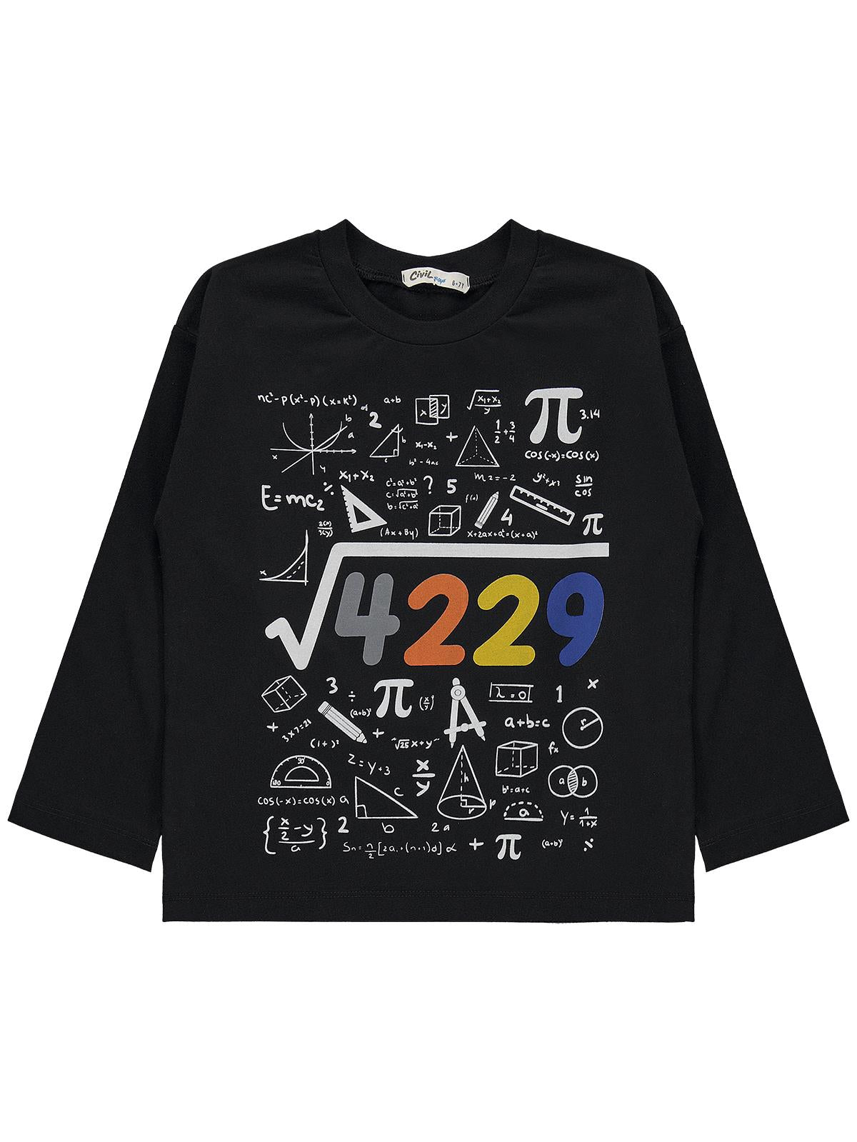Civil Boys 4489 Baskılı 10-13 Yaş Sweatshirt  - Siyah
