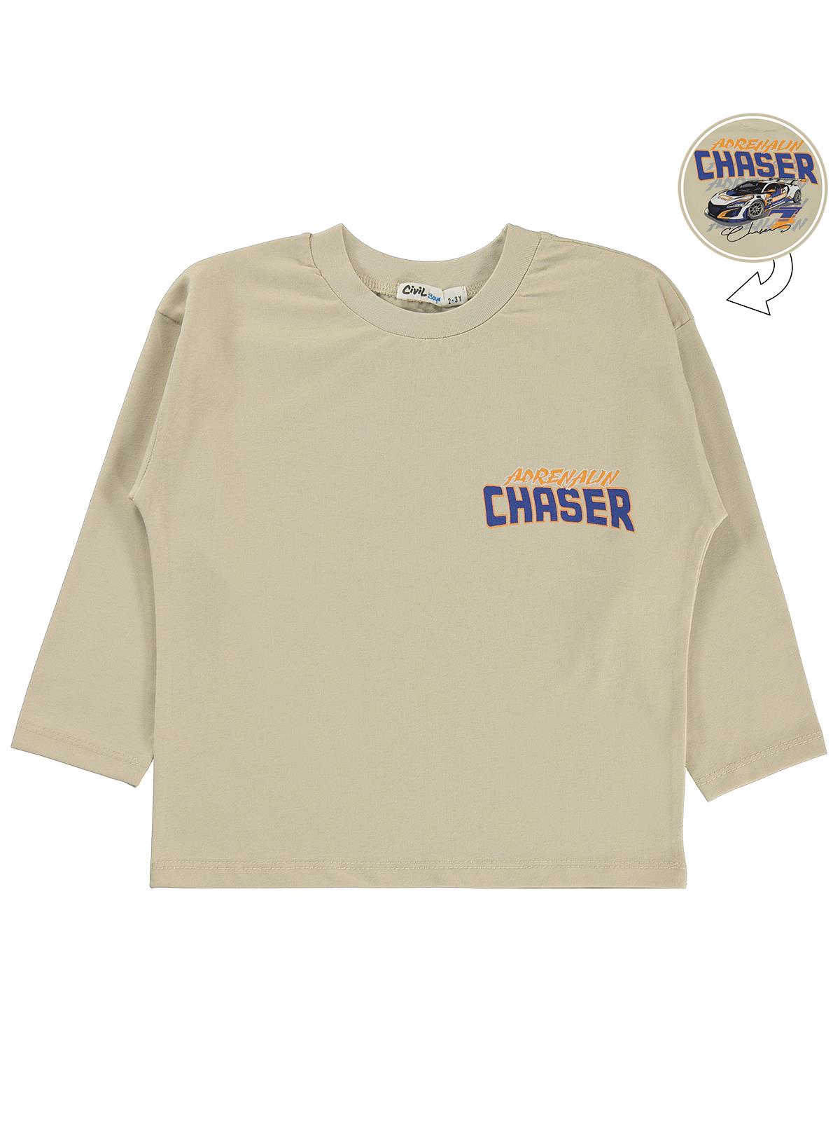 Civil Boys Chaser Araba Baskılı 2-5 Yaş Sweatshirt Km - Bej