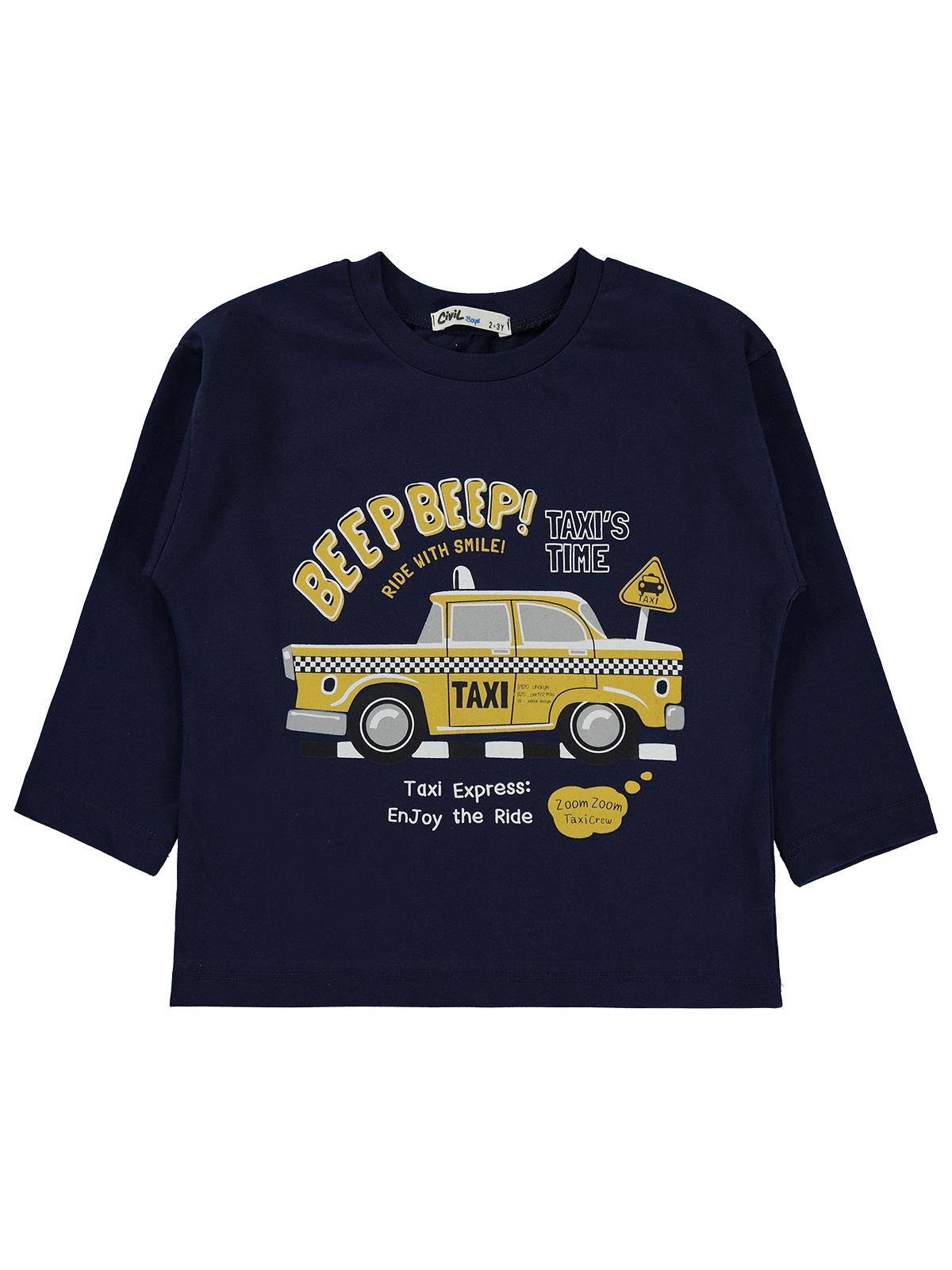 Civil Boys Beep Taksi Baskılı 2-5 Yaş Sweatshirt Km - Lacivert