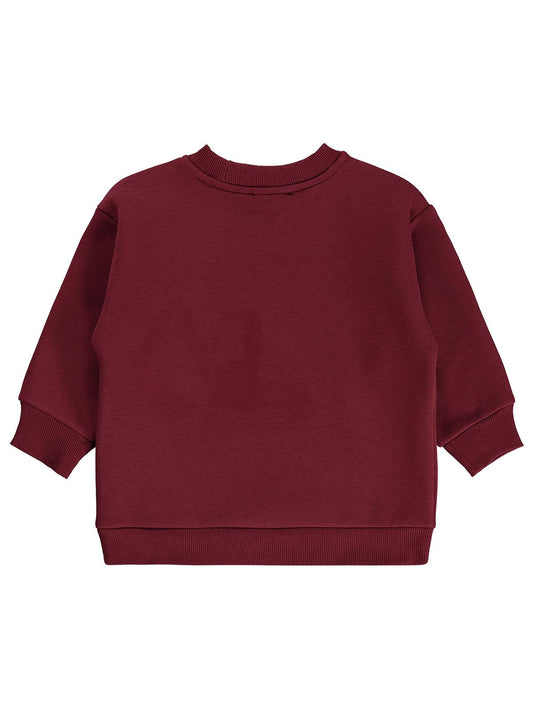 Civil Boys  Kepçe Baskılı 2-5 Yaş Sweatshirt - Bordo