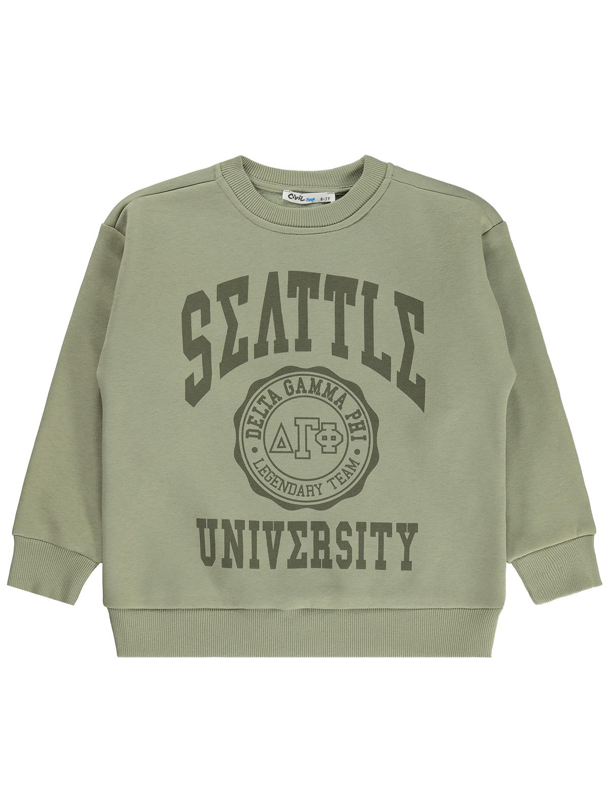 Civil Boys Seattle Baskılı 6-9 Yaş Sweatshirt Km - Haki