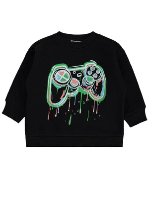Civil Boys Oyun Konsol Baskılı 2-5 Yaş Sweatshirt - Siyah