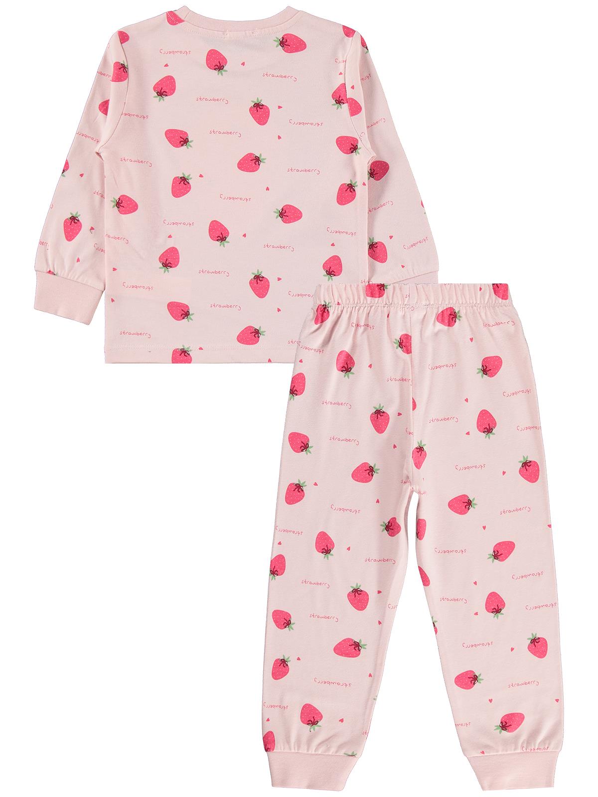 Civil Girls Çilek Desenli 2-5 Yaş Pijama Takımı - Pudra