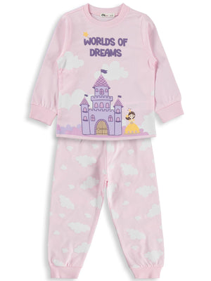 Civil Girls Şato Baskılı 2-5 Yaş Pijama Takımı - Pembe