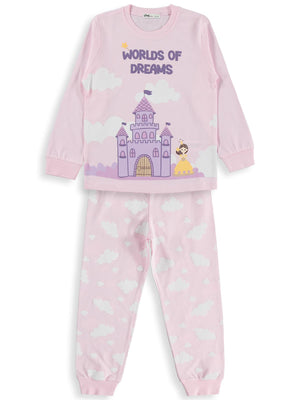 Civil Girls Şato Baskılı 6-9 Yaş Pijama Takımı - Pembe