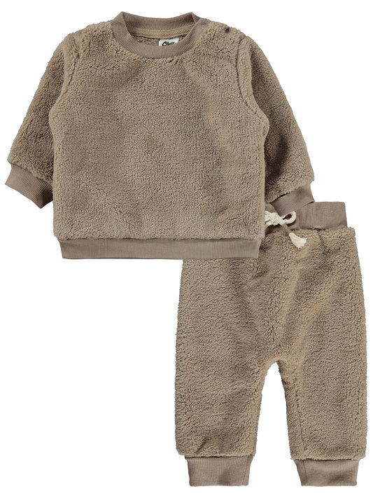 Civil Baby Kaşkorse Cepli 6-18 Ay Takım - Kahverengi