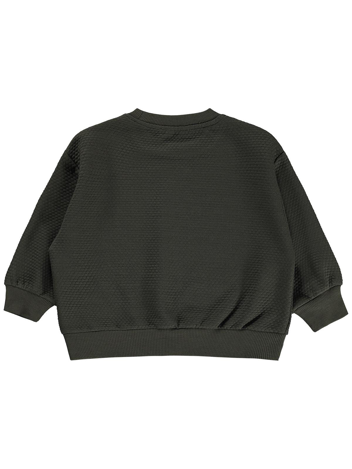 Civil Erkek Çocuk Petek Kumaşlı Sweatshirt | Jakarlı Süprem Uzun Kol | Okul Kreş ve Günlük Kullanım - Haki