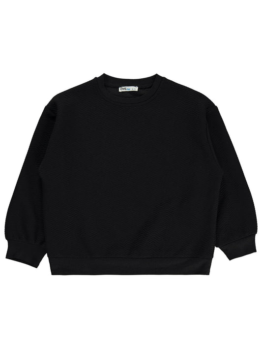 Civil Boys Çizgili 10-13 Yaş Sweatshirt - Siyah