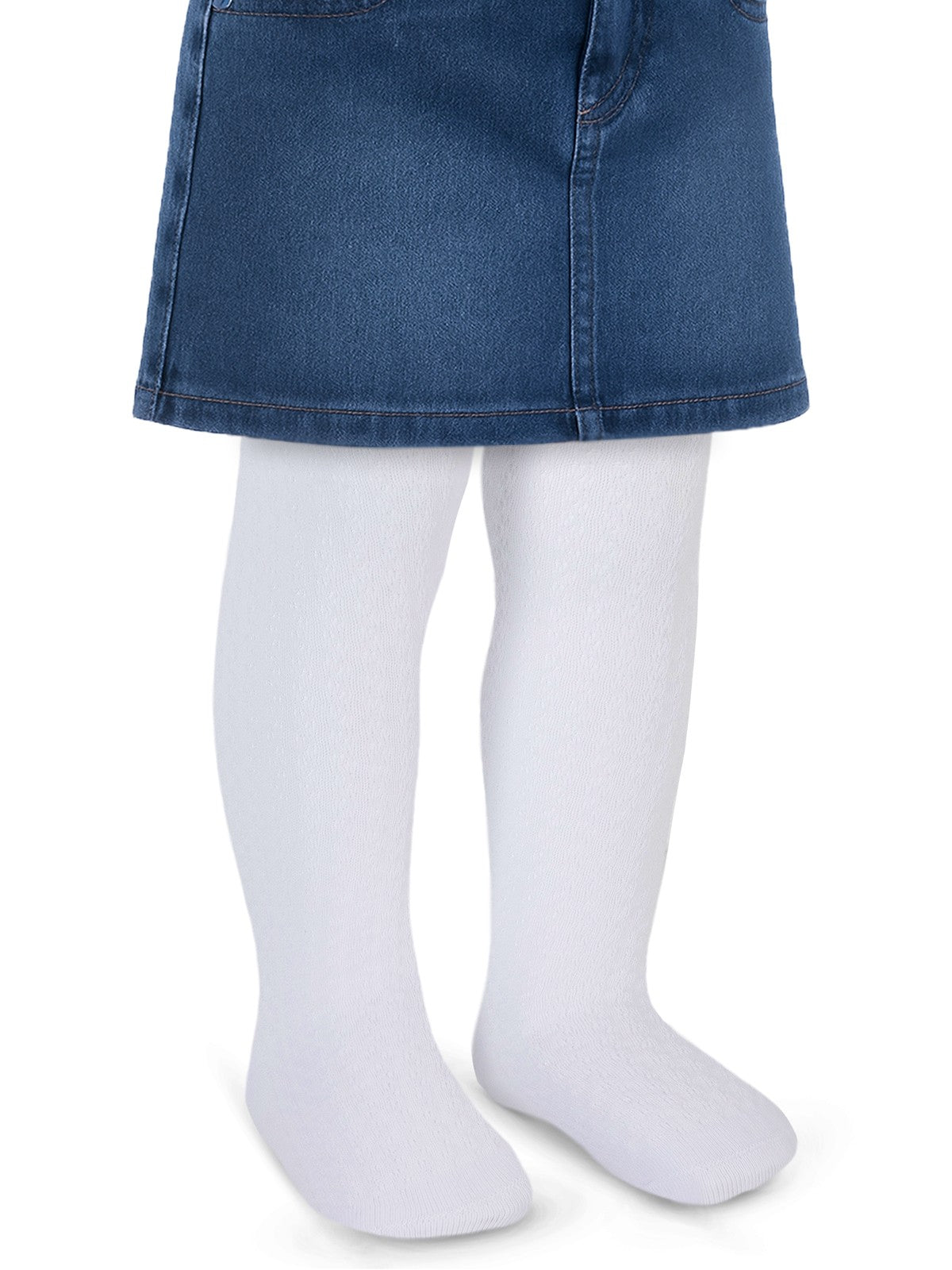 Civil Baby Lacoste Basic 6- Bebek Kız Külotlu Çorap - Beyaz