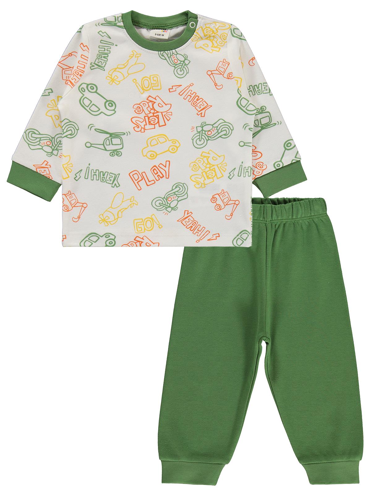 Civil Baby Araba Baskılı 6-18 Ay Pijama Takımı - Yeşil