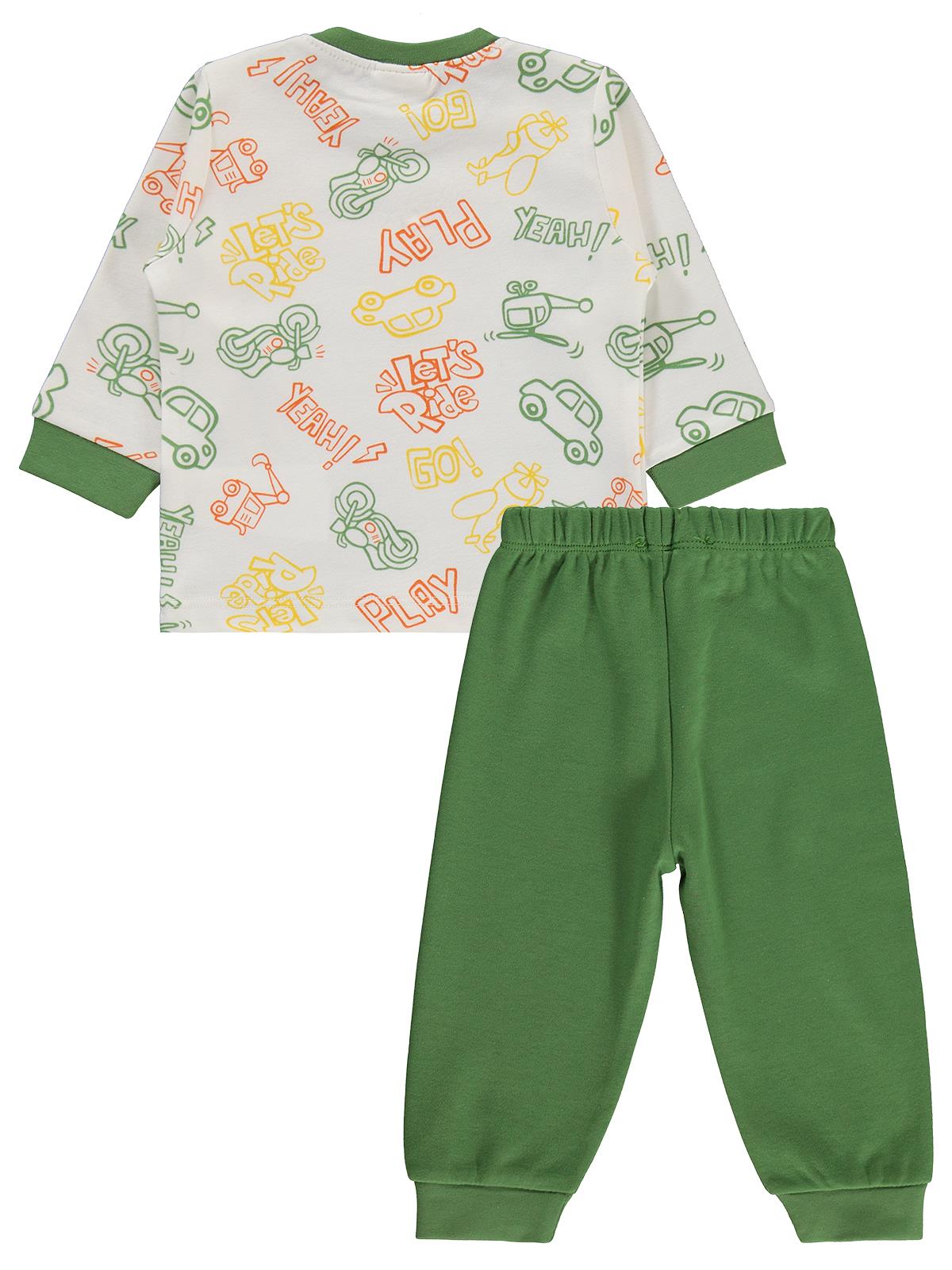 Civil Baby Araba Baskılı 6-18 Ay Pijama Takımı - Yeşil