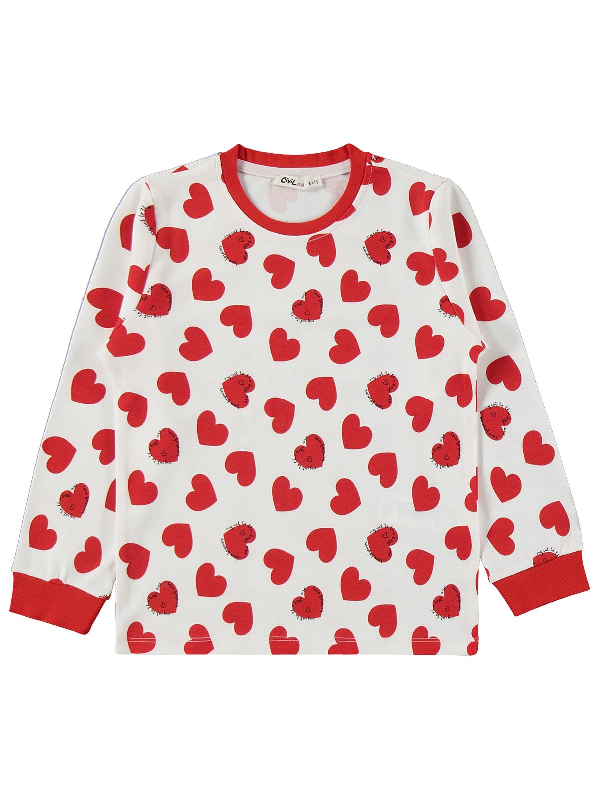 Civil Girls Kalpli 6-9 Yaş Pijama Takımı - Kırmızı