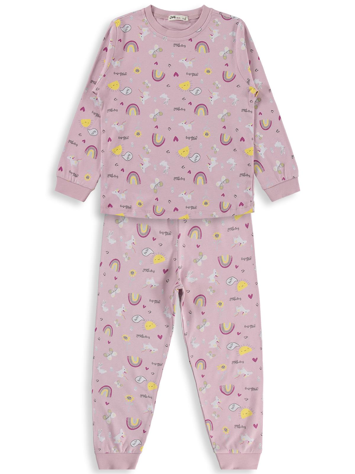 Civil Girls Unicorn Baskılı 6-9 Yaş Pijama Takımı - Lila