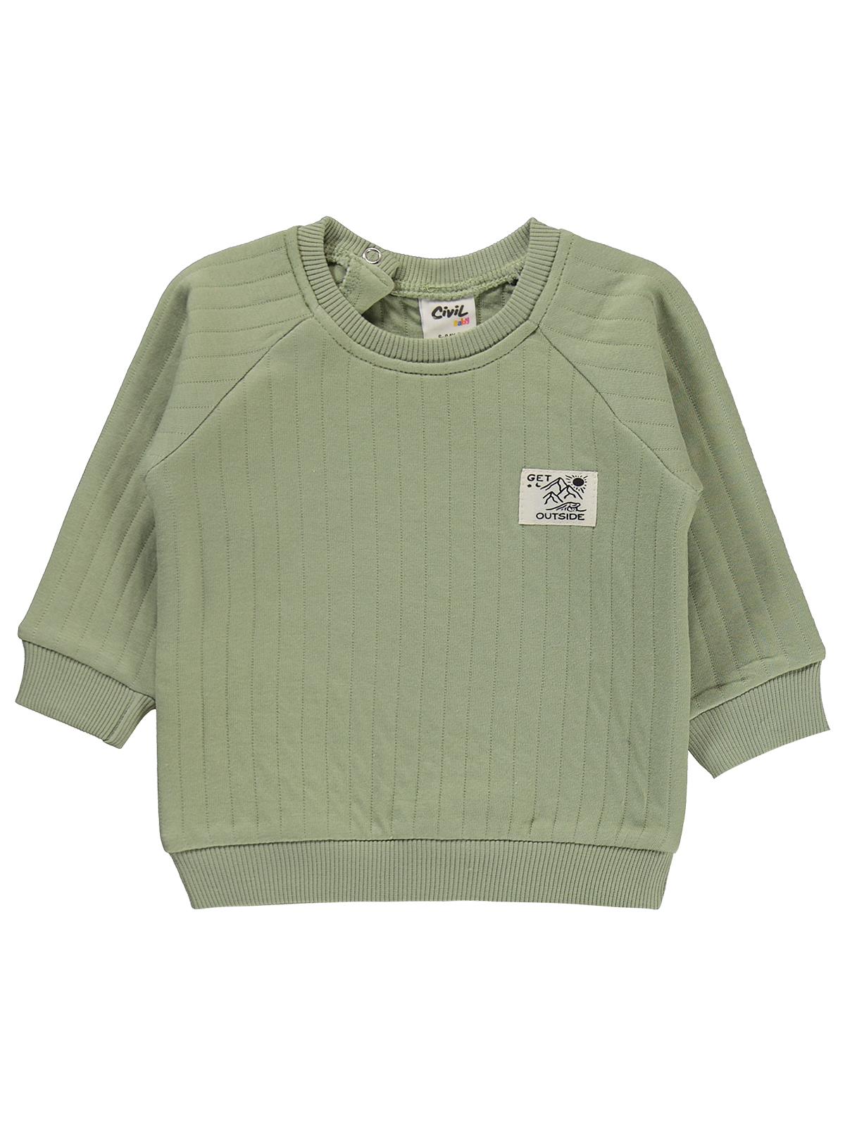 Civil Baby Araba Etiketli 6-18 Ay Takım - Haki
