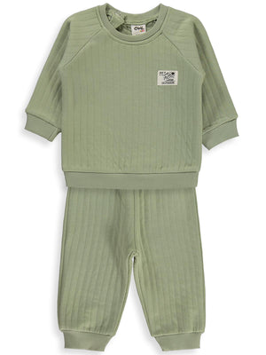 Civil Baby Araba Etiketli 6-18 Ay Takım - Haki