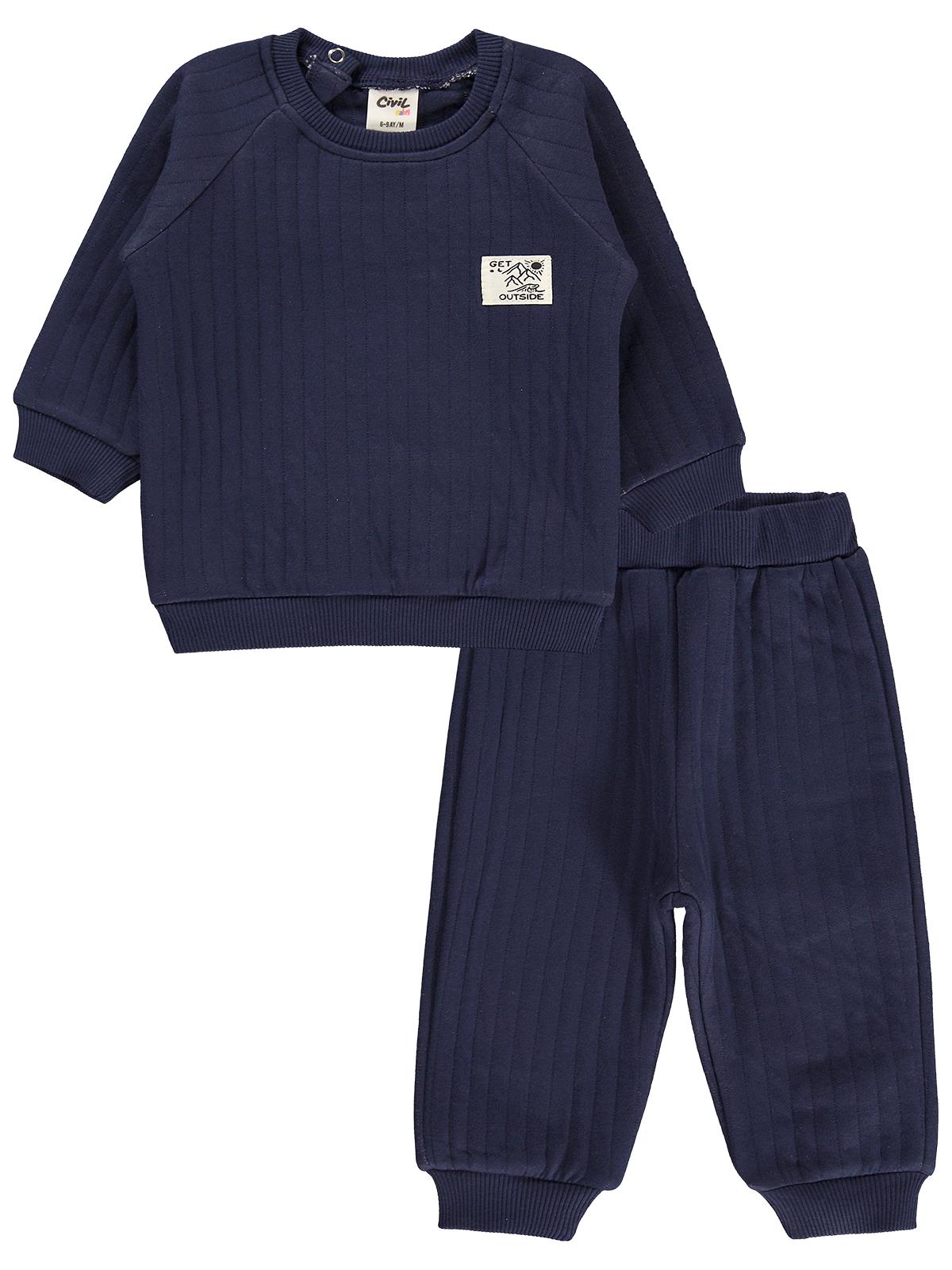 Civil Baby Araba Etiketli 6-18 Ay Takım - Lacivert