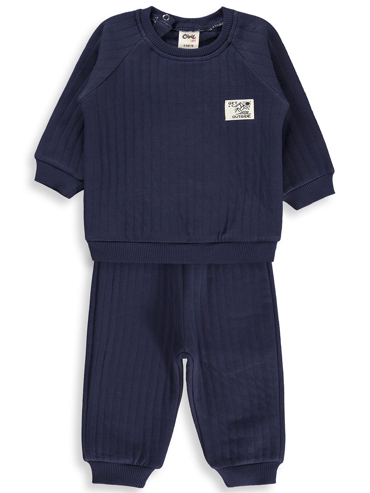 Civil Baby Araba Etiketli 6-18 Ay Takım - Lacivert