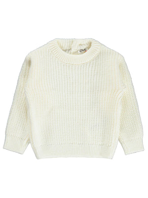 Civil Baby Arkadan Düğmeli Basic 6-18 Ay Kazak - Ekru
