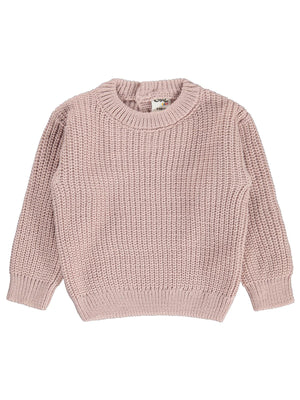 Civil Baby Arkadan Düğmeli Basic 6-18 Ay Kazak - Pudra