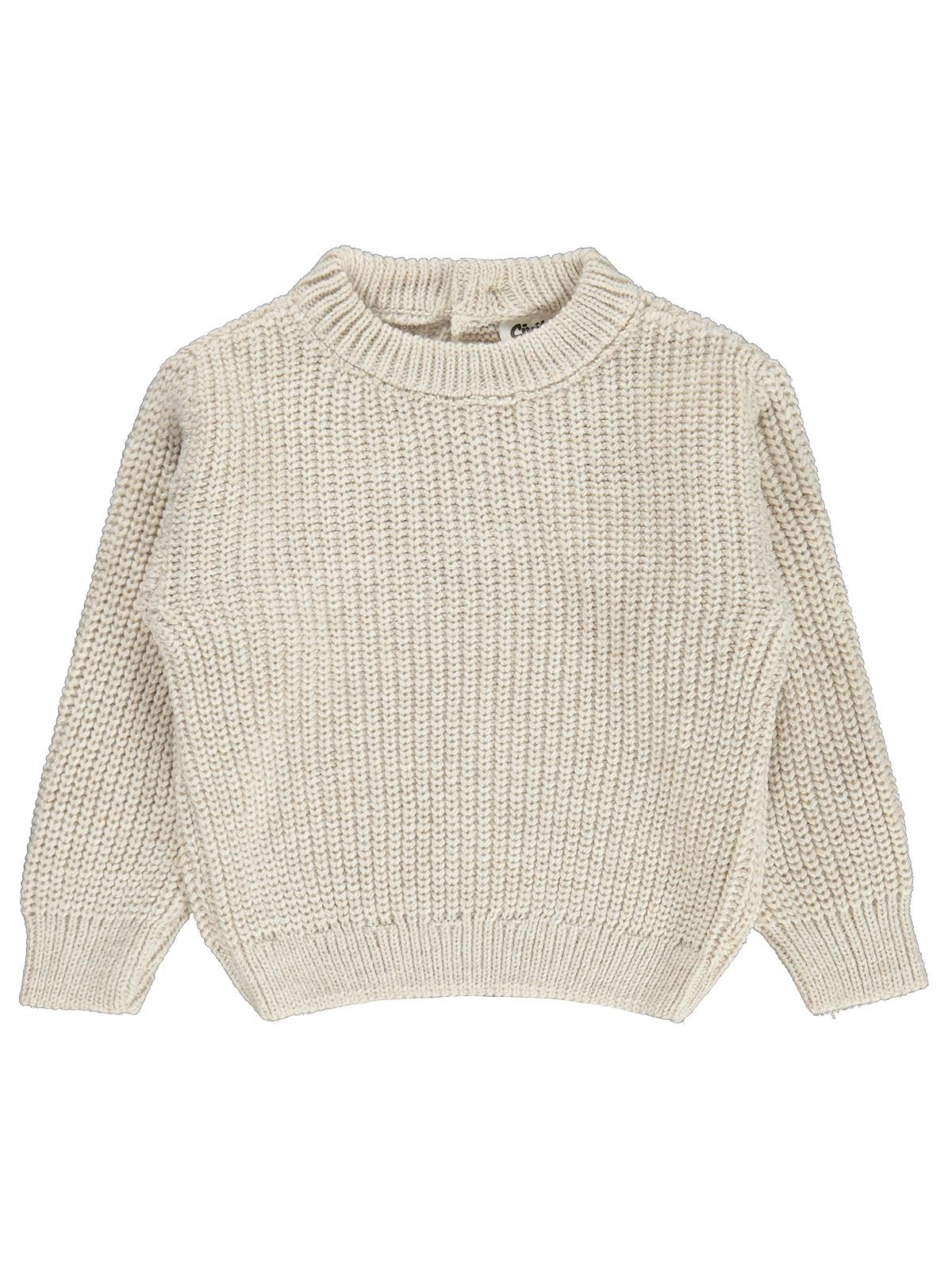 Civil Baby Arkadan Düğmeli Basic 6-18 Ay Kazak - Bej