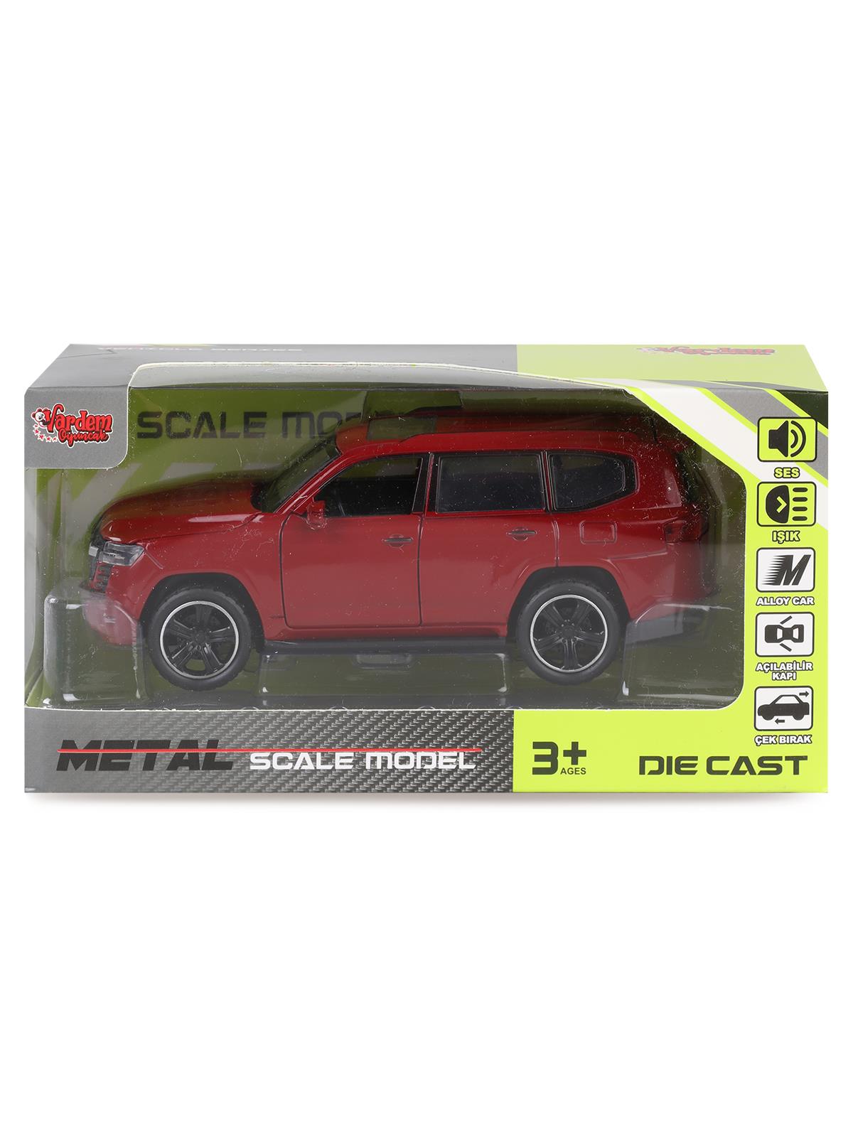 Vardem Kut.çek bırak 1:32 Işıklı Ve Sesli Metal Jeep - Bordo