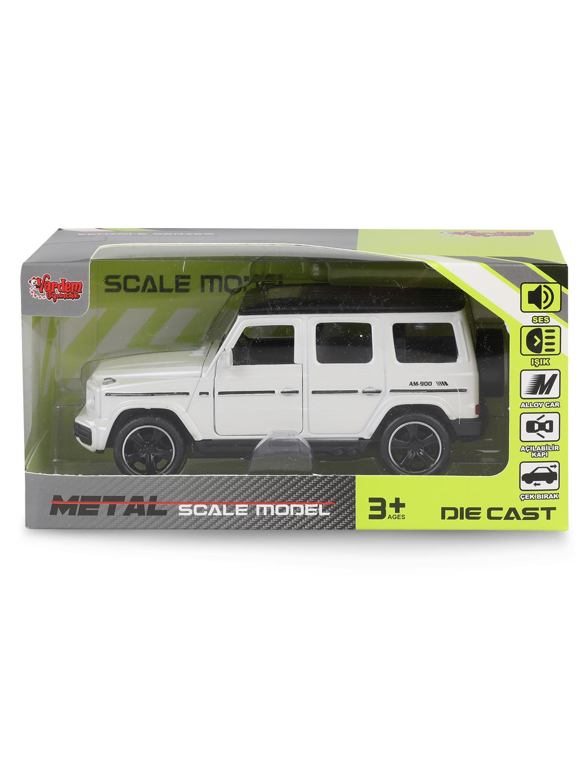 Vardem Kut.çek bırak 1:32 Işıklı Ve Sesli Metal Jeep - Beyaz