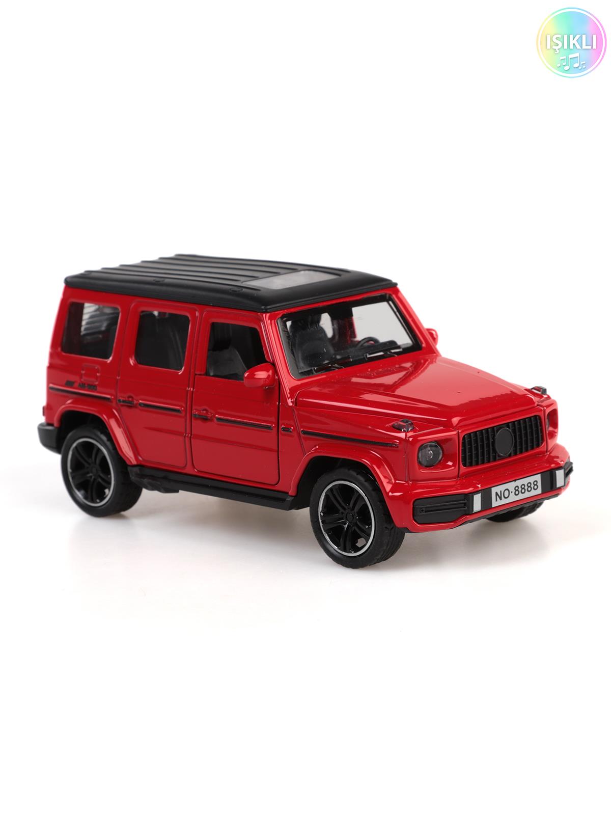 Vardem Kut.çek bırak 1:32 Işıklı Ve Sesli Metal Jeep - Kırmızı