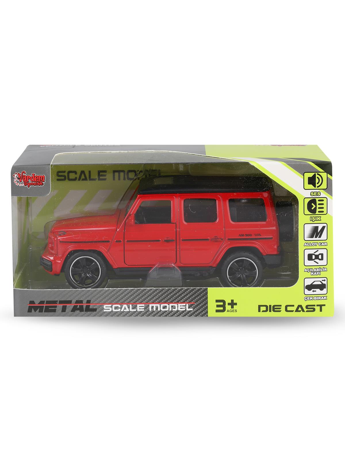 Vardem Kut.çek bırak 1:32 Işıklı Ve Sesli Metal Jeep - Kırmızı