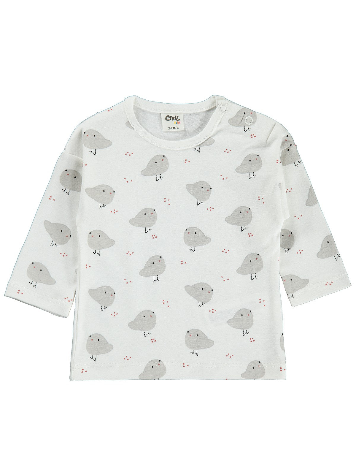 Civil Baby Serçe Empirme 3-18 Ay Sweatshirt - Ekru