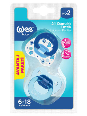 Wee Baby 2’li Damaklı Emzik No:2 - Mavi