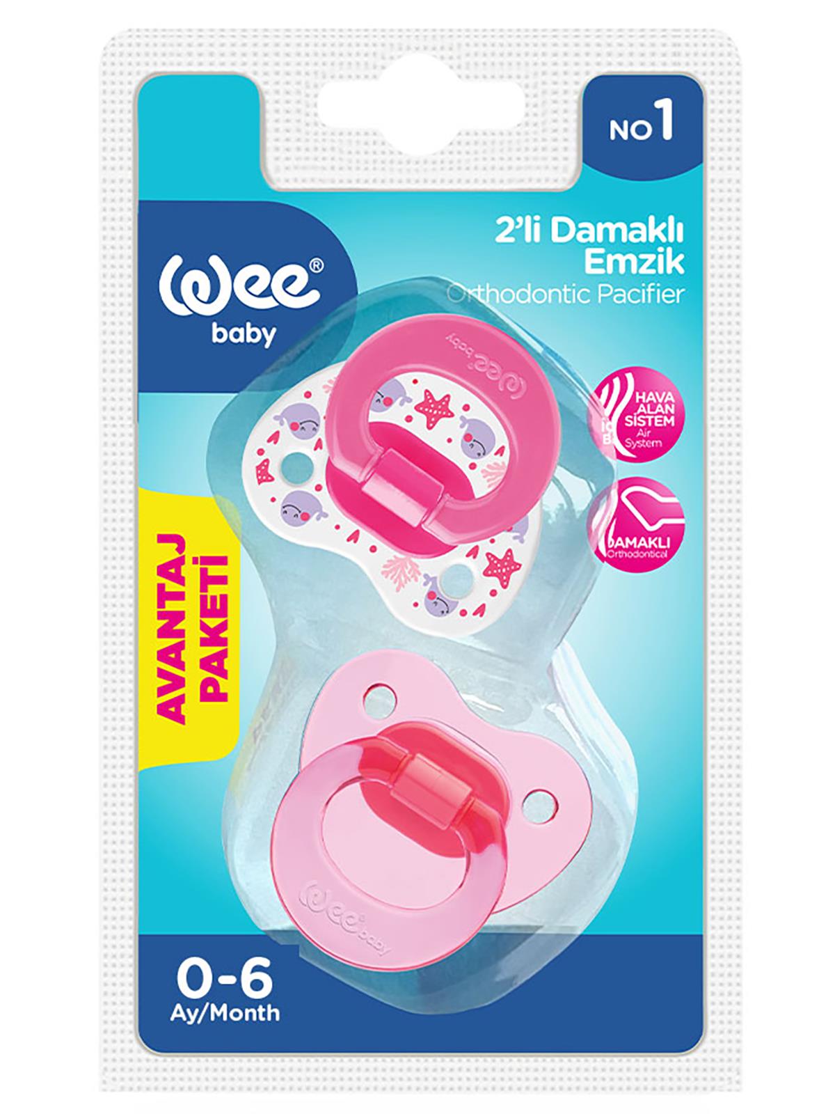 Wee Baby 2’li Damaklı Emzik No:2 - Pembe