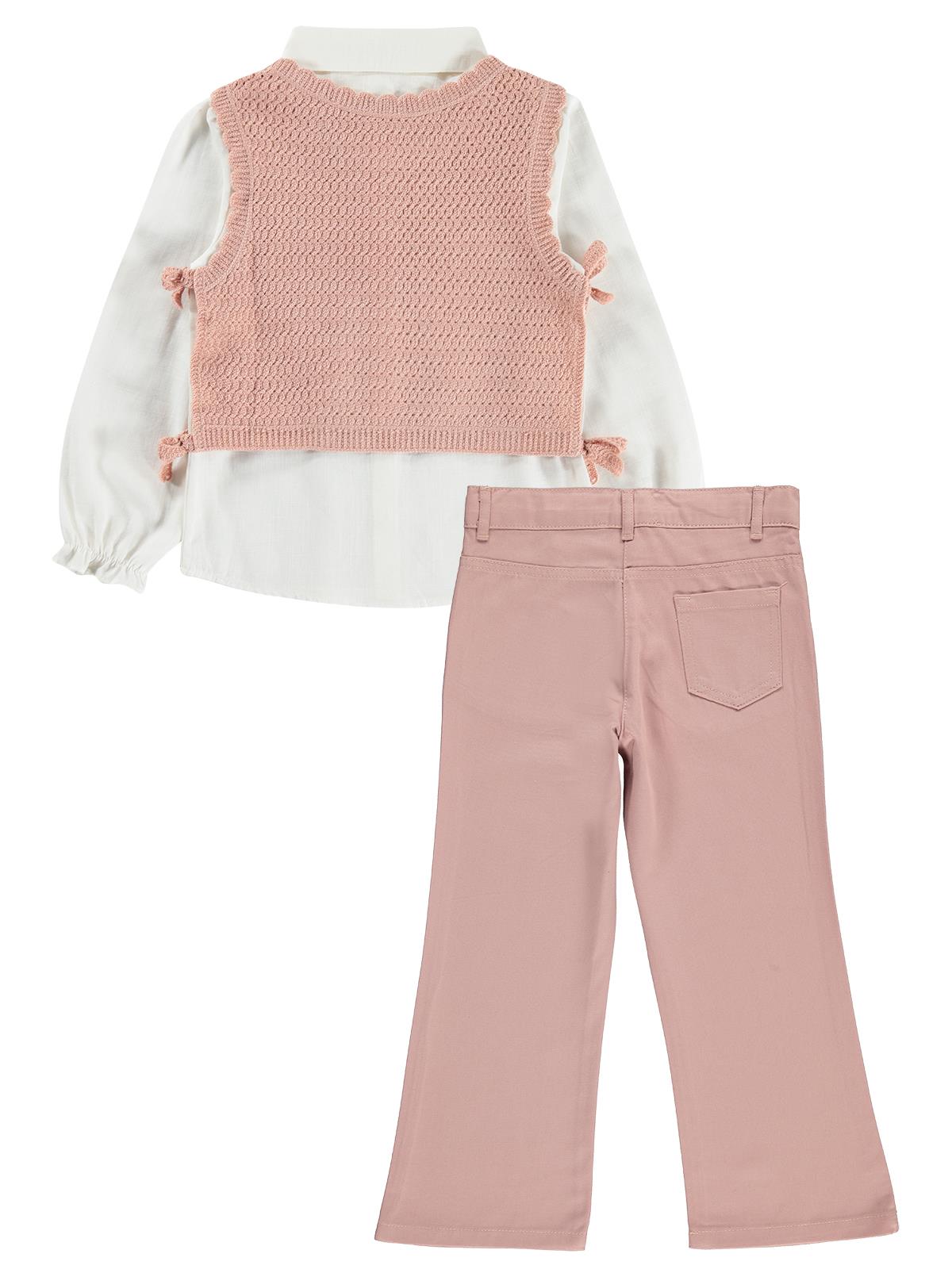 Civil Girls Çiçek Desenli 6-9 Yaş Takım - Pembe