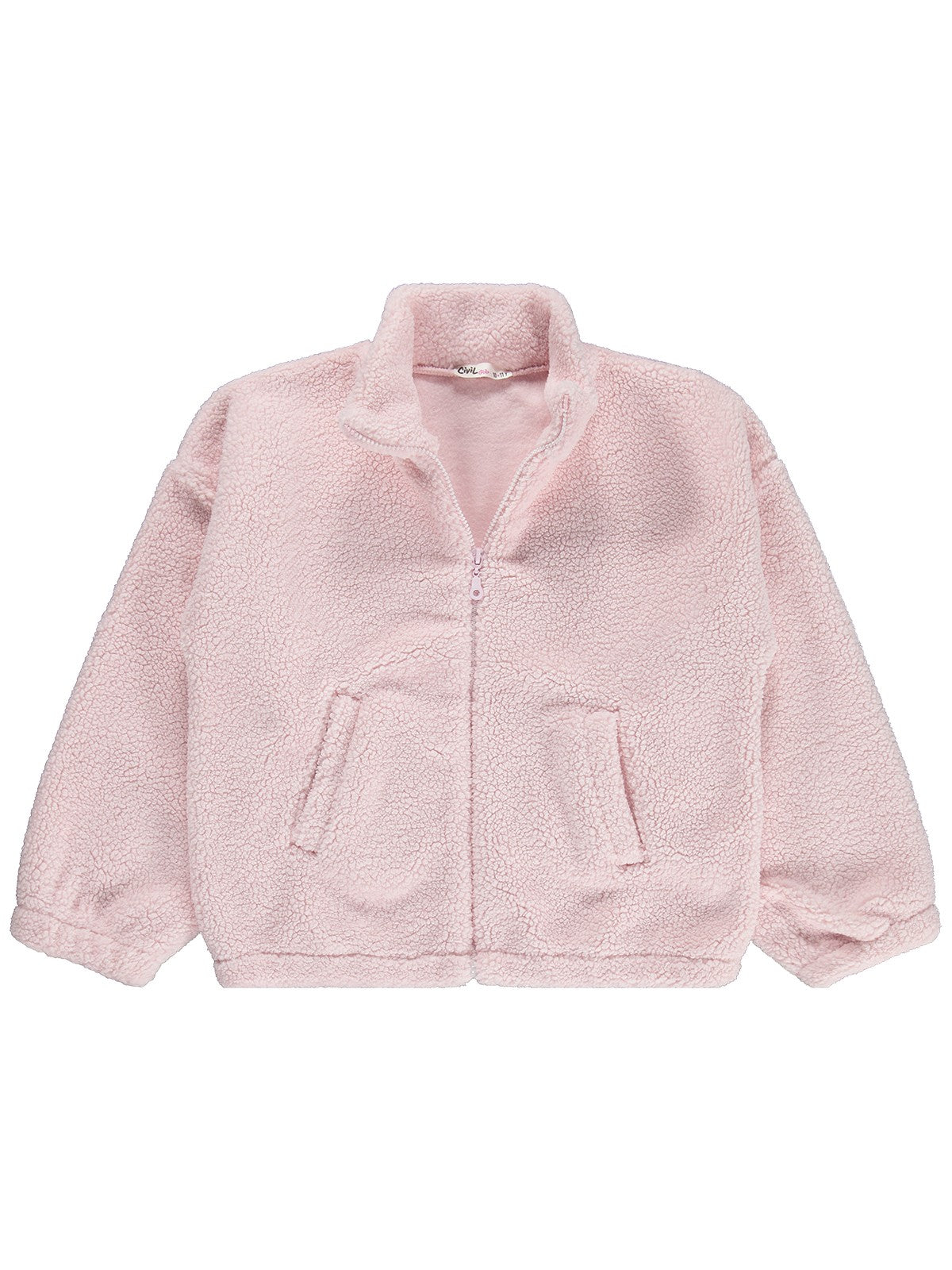 Civil Girls Hakim Yaka Kuzu 10-13 Yaş Hırka - Pembe