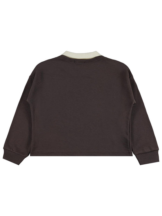 Civil Girls Polo Yaka 10-13 Yaş Sweatshirt - Kahverengi