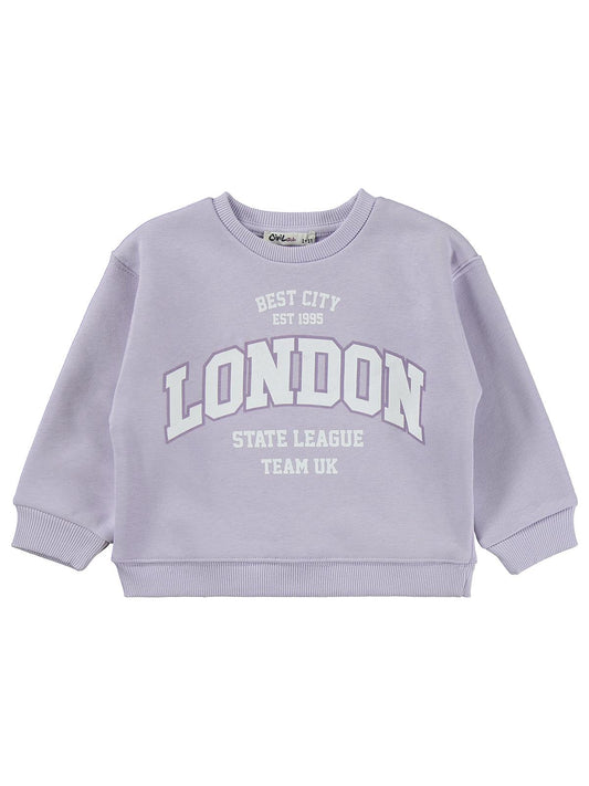 Civil Girls London Baskılı 2-5 Yaş Eşofman Takımı - Lila