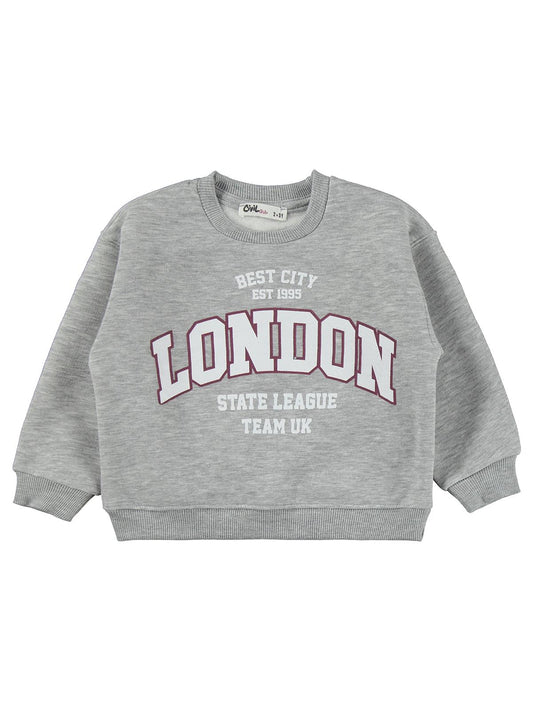 Civil Girls London Baskılı 2-5 Yaş Eşofman Takımı - Gri