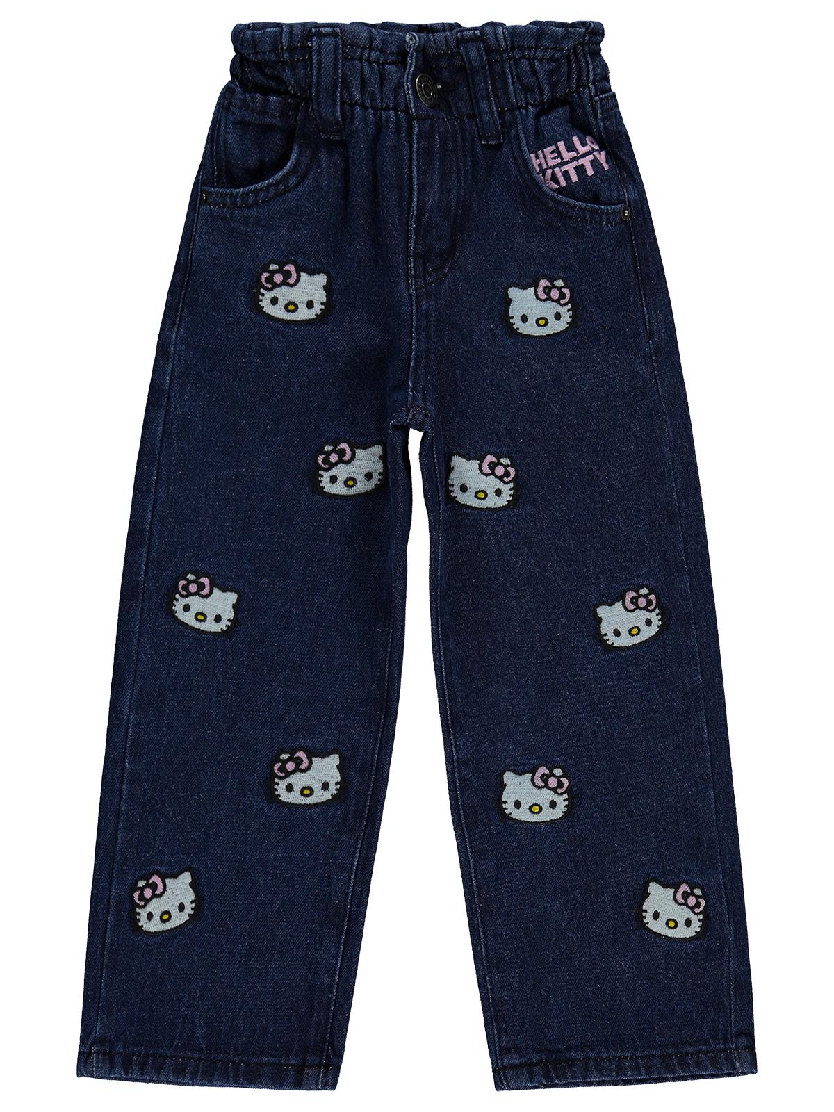 Hello Kitty Nakışlı 2-5 Yaş Pantolon Kot - Lacivert