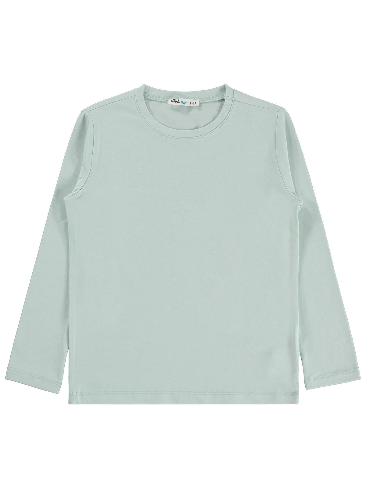 Civil Boys Erkek Çocuk Basic Sweatshirt | Likralı Süprem Uzun Kol | Okul Kreş ve Günlük Kullanım - Yeşil