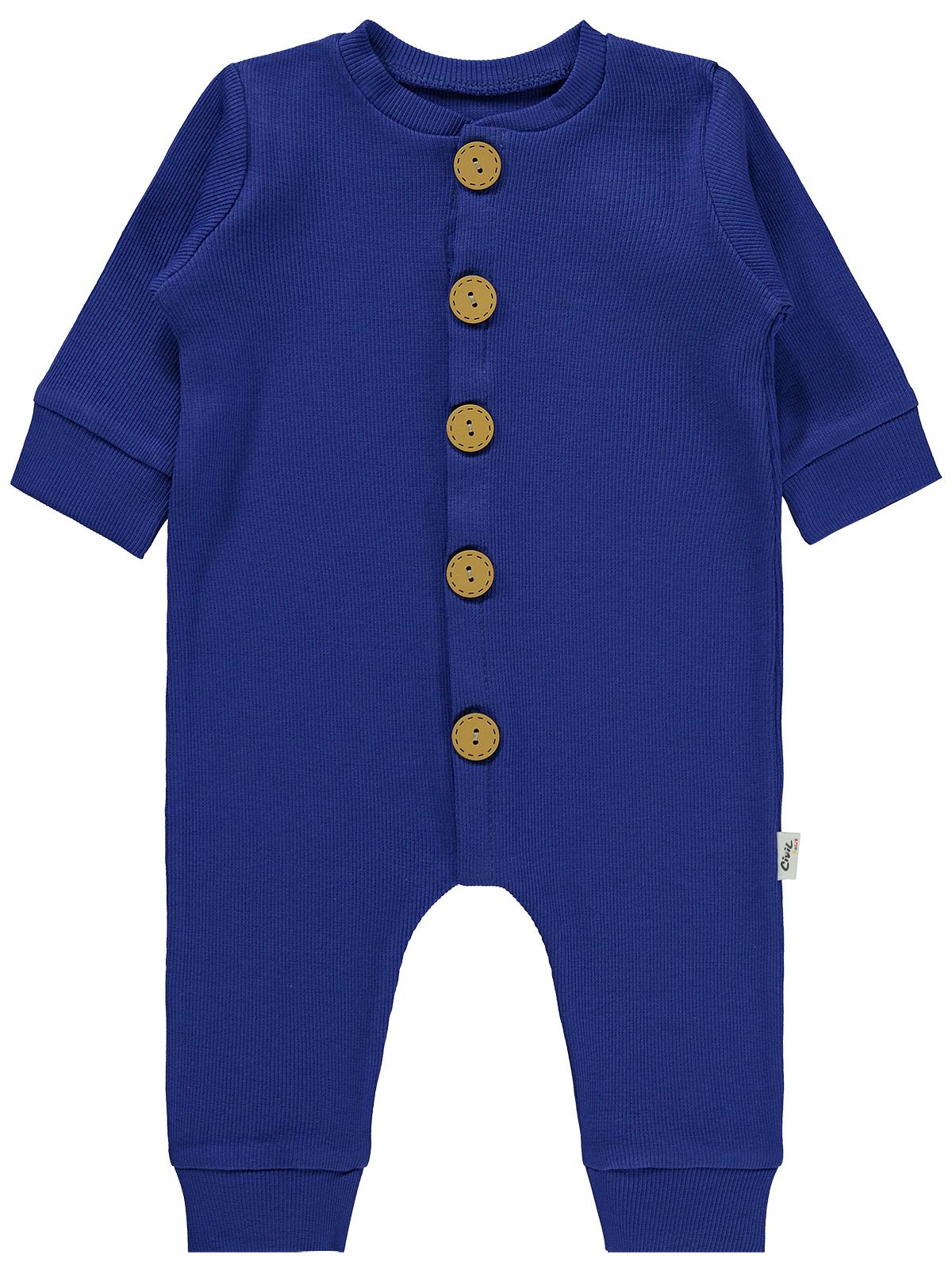 Civil Baby Düz Basic 1-6 Ay Tulum - Mavi