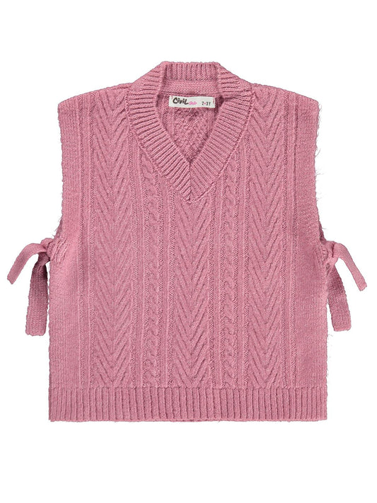 Civil Girls Bağlamalı 2-5 Yaş Süveter - Pembe