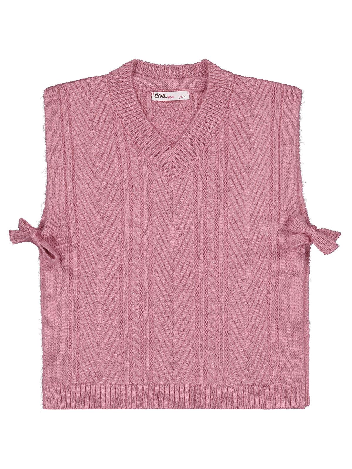 Civil Girls Bağlamalı 6-9 Yaş Süveter - Pembe