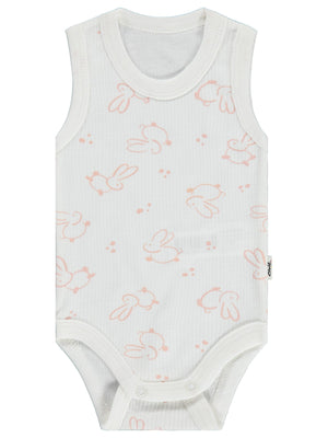 Civil Baby Tavşan Empirme 1-36 Ay Çıtçıtlı Badi - Ekru